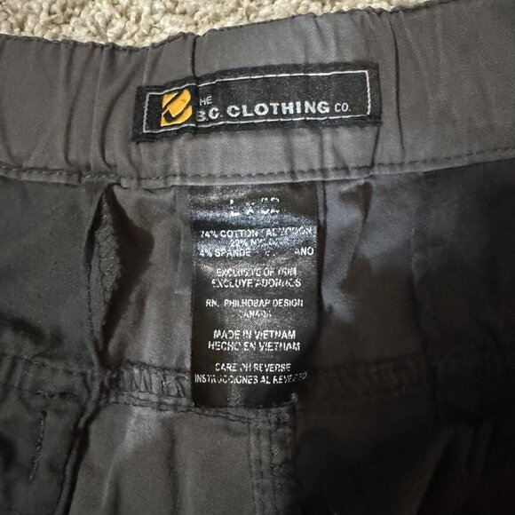 BC Clothing Co Pants Mens Large Gray Convertible Cargo Hiking Zip Off - Picture 5 of 9